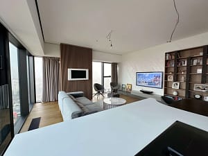 West 65 kula pogled na dnevni boravak iz trpezarije