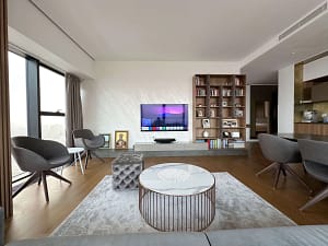 West 65 Kula pogled na dnevni boravak